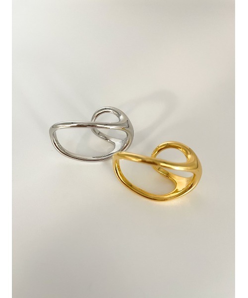 mou（モウ）の「変形ダブルフィンガー艶リング（リング・レディース・シルバー/ゴールド・FREE）」の3枚目の写真