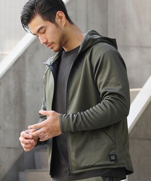 LIL VENDARS（リルヴェンダース）の「電熱テックスウェットパーカー（パーカー・メンズ・ブラック/グレー/チャコール/オリーブ/ネイビー・S/M/L/XL）」の17枚目の写真