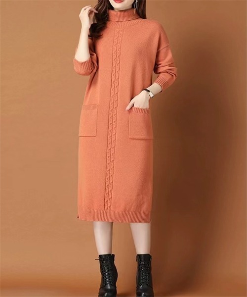 セール サイドスリット タートルネックニットワンピース ワンピース Free Stylists フリー スタイリスト のファッション通販 Zozotown