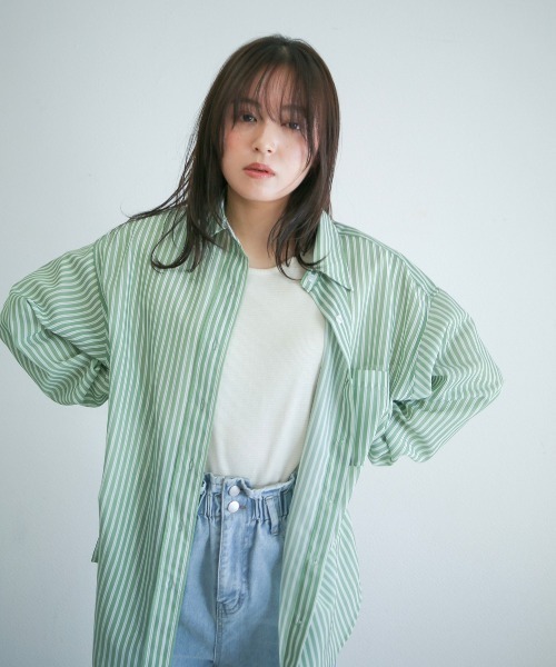 spoon store（スプーンストア）の「マルチストライプシャツ（シャツ/ブラウス・レディース・レッド/ブルー/グリーン・フリー）」の13枚目の写真