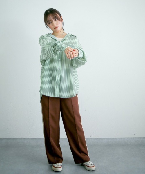 spoon store（スプーンストア）の「マルチストライプシャツ（シャツ/ブラウス・レディース・レッド/ブルー/グリーン・フリー）」の18枚目の写真