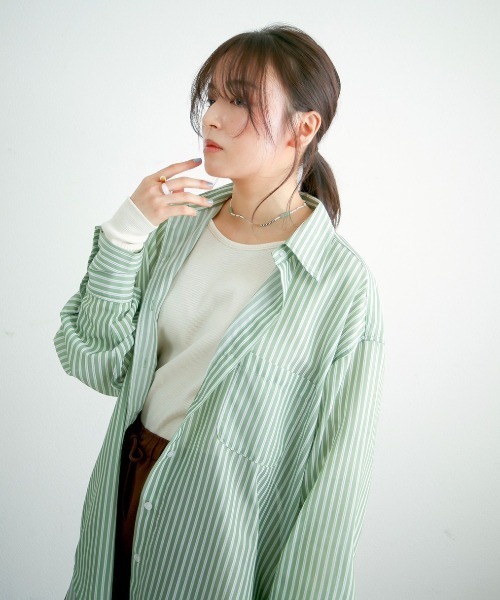 spoon store（スプーンストア）の「マルチストライプシャツ（シャツ/ブラウス・レディース・レッド/ブルー/グリーン・フリー）」の9枚目の写真