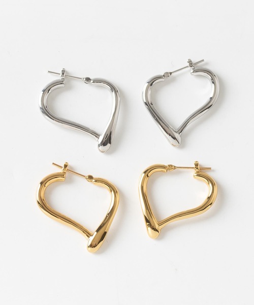 JUICY ROCK（ジューシーロック）の「ハートフォルムフープピアス（ピアス（両耳用）・レディース・ゴールド/シルバー・ONE SIZE）」の10枚目の写真