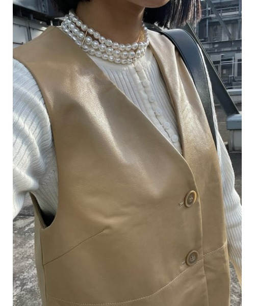 MOUSSY(マウジー)の「F/PEARL WIDE チョーカー(チョーカー・レディース・ホワイト/ブラック・FREE)」の15枚目の写真