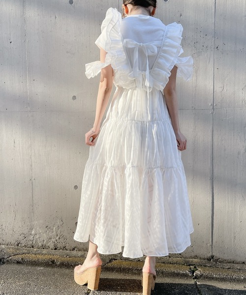 PAIN(ペイン)の「オーガンジーエプロンワンピース【2way着用】(ワンピース・レディース・ホワイト/ブラック/ブルー・FREE)」の15枚目の写真