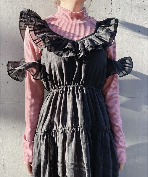 PAIN(ペイン)の「オーガンジーエプロンワンピース【2way着用】(ワンピース・レディース・ホワイト/ブラック/ブルー・FREE)」の16枚目の写真