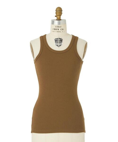 Drawer（ドゥロワー）の「＜WORN（ウォーン）＞ ALINE TANK タンクトップ（Tシャツ/カットソー・レディース・ブラック/オリーブ/ブラウン・S/M）」の2枚目の写真
