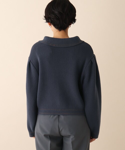 OPAQUE.CLIP（オペークドットクリップ）の「◆ジャケットライクニットカーディガン（カーディガン/ボレロ・レディース・ライトグレー/ブルー・38）」の5枚目の写真