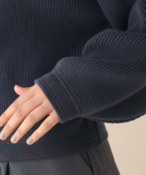 OPAQUE.CLIP（オペークドットクリップ）の「◆ジャケットライクニットカーディガン（カーディガン/ボレロ・レディース・ライトグレー/ブルー・38）」の7枚目の写真