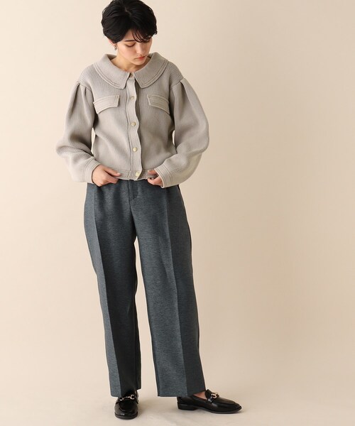 OPAQUE.CLIP（オペークドットクリップ）の「◆ジャケットライクニットカーディガン（カーディガン/ボレロ・レディース・ライトグレー/ブルー・38）」の11枚目の写真