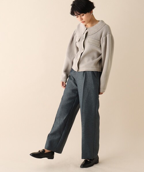 OPAQUE.CLIP（オペークドットクリップ）の「◆ジャケットライクニットカーディガン（カーディガン/ボレロ・レディース・ライトグレー/ブルー・38）」の12枚目の写真