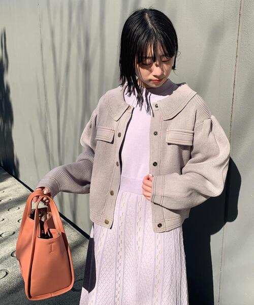 OPAQUE.CLIP（オペークドットクリップ）の「◆ジャケットライクニットカーディガン（カーディガン/ボレロ・レディース・ライトグレー/ブルー・38）」の17枚目の写真