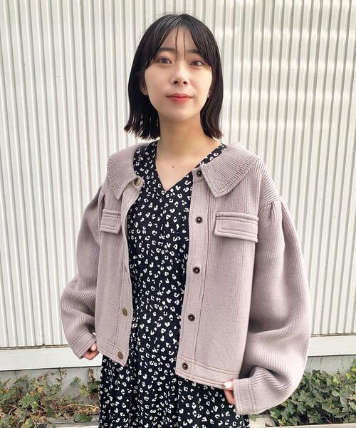 OPAQUE.CLIP（オペークドットクリップ）の「◆ジャケットライクニットカーディガン（カーディガン/ボレロ・レディース・ライトグレー/ブルー・38）」の18枚目の写真