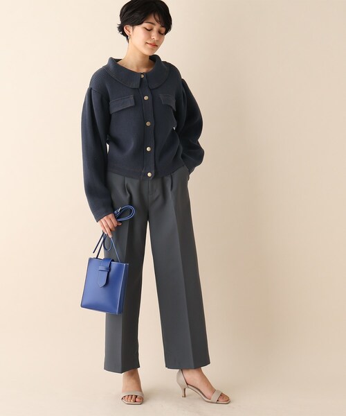 OPAQUE.CLIP（オペークドットクリップ）の「◆ジャケットライクニットカーディガン（カーディガン/ボレロ・レディース・ライトグレー/ブルー・38）」の21枚目の写真