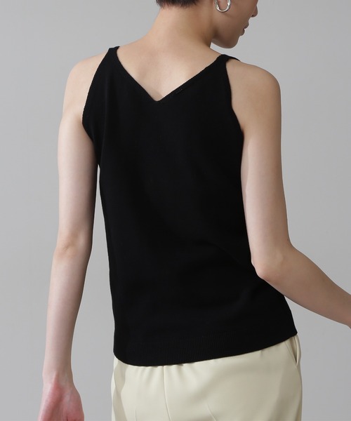 N.(N. Natural Beauty Basic)(エヌエヌナチュラルビューティーベーシック)の「◆Vネックニットタンクトップ(タンクトップ・レディース・ブラック/オフホワイト/オレンジ・MEDIUM)」の10枚目の写真