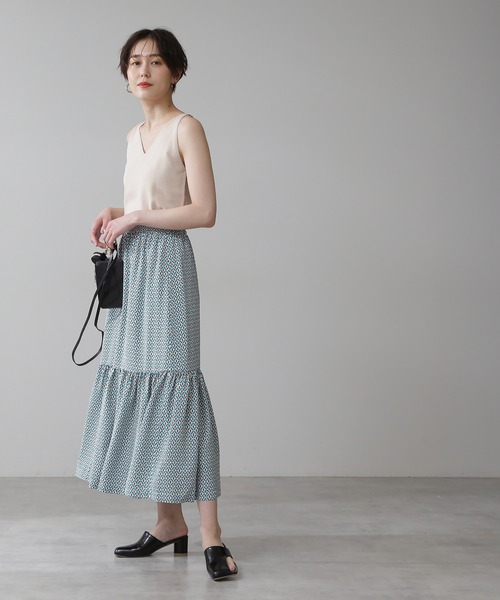 N.(N. Natural Beauty Basic)(エヌエヌナチュラルビューティーベーシック)の「◆Vネックニットタンクトップ(タンクトップ・レディース・ブラック/オフホワイト/オレンジ・MEDIUM)」の5枚目の写真