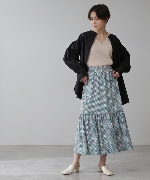 N.(N. Natural Beauty Basic)(エヌエヌナチュラルビューティーベーシック)の「◆Vネックニットタンクトップ(タンクトップ・レディース・ブラック/オフホワイト/オレンジ・MEDIUM)」の6枚目の写真