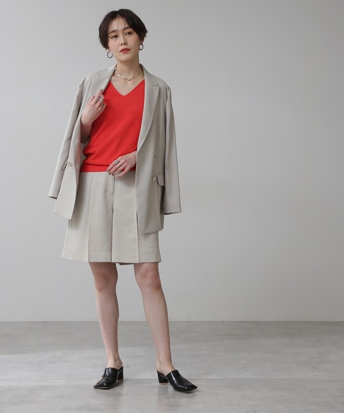 N.(N. Natural Beauty Basic)(エヌエヌナチュラルビューティーベーシック)の「◆Vネックニットタンクトップ(タンクトップ・レディース・ブラック/オフホワイト/オレンジ・MEDIUM)」の9枚目の写真