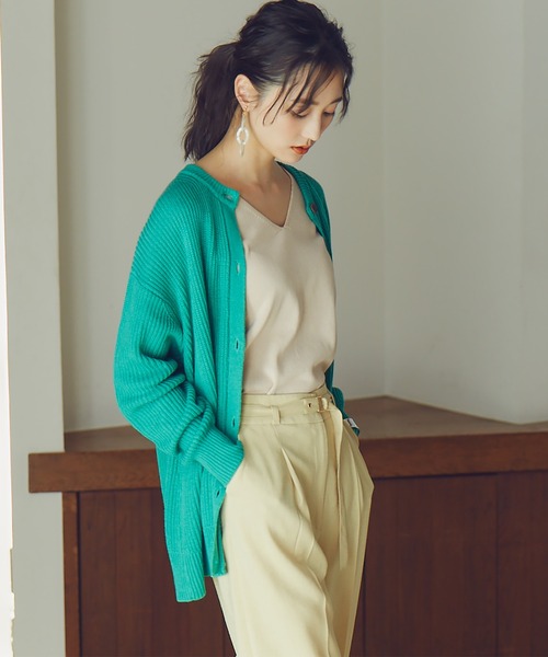 N.(N. Natural Beauty Basic)(エヌエヌナチュラルビューティーベーシック)の「◆Vネックニットタンクトップ(タンクトップ・レディース・ブラック/オフホワイト/オレンジ・MEDIUM)」の13枚目の写真