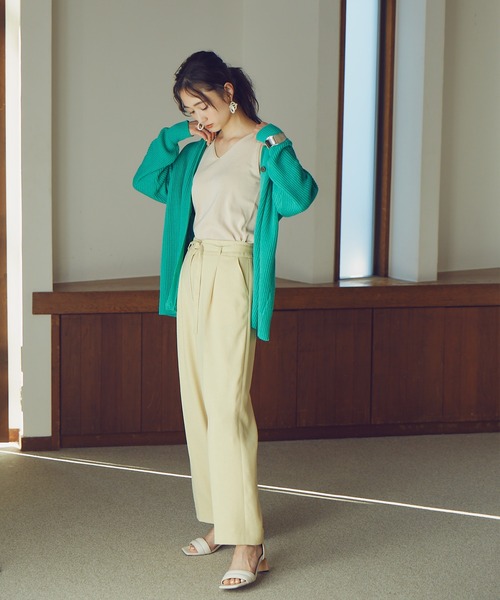 N.(N. Natural Beauty Basic)(エヌエヌナチュラルビューティーベーシック)の「◆Vネックニットタンクトップ(タンクトップ・レディース・ブラック/オフホワイト/オレンジ・MEDIUM)」の14枚目の写真