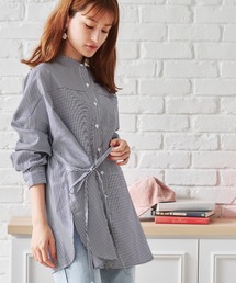 acro | ■2022秋冬新作■ストライプパッチワークシャツ/AC1322(シャツ/ブラウス)