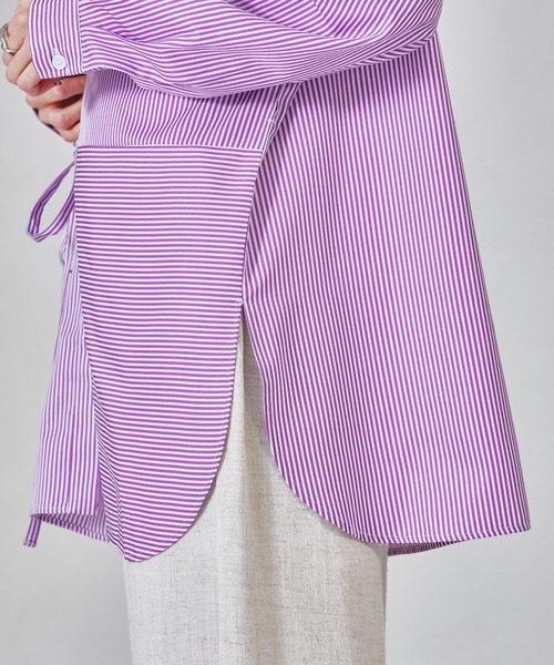 acro（アクロ）の「ストライプパッチワークシャツ/AC1322（シャツ/ブラウス・レディース・パープル/レッド/グリーン/ネイビー/ブラウン・ﾌﾘ-）」の11枚目の写真