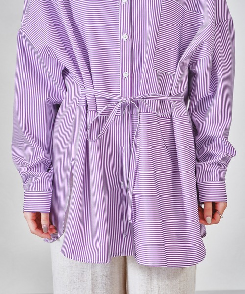 acro（アクロ）の「ストライプパッチワークシャツ/AC1322（シャツ/ブラウス・レディース・パープル/レッド/グリーン/ネイビー/ブラウン・ﾌﾘ-）」の14枚目の写真