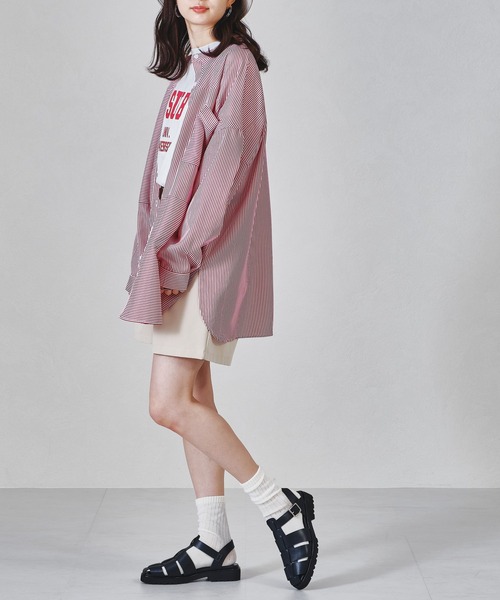 acro（アクロ）の「ストライプパッチワークシャツ/AC1322（シャツ/ブラウス・レディース・パープル/レッド/グリーン/ネイビー/ブラウン・ﾌﾘ-）」の17枚目の写真