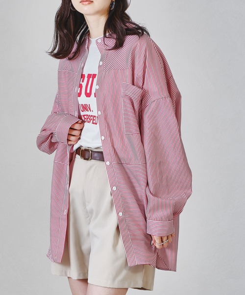 acro（アクロ）の「ストライプパッチワークシャツ/AC1322（シャツ/ブラウス・レディース・パープル/レッド/グリーン/ネイビー/ブラウン・ﾌﾘ-）」の19枚目の写真