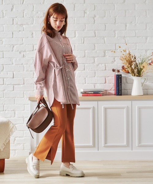 acro（アクロ）の「ストライプパッチワークシャツ/AC1322（シャツ/ブラウス・レディース・パープル/レッド/グリーン/ネイビー/ブラウン・ﾌﾘ-）」の21枚目の写真