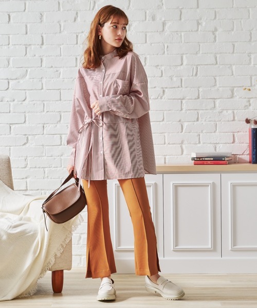 acro（アクロ）の「ストライプパッチワークシャツ/AC1322（シャツ/ブラウス・レディース・パープル/レッド/グリーン/ネイビー/ブラウン・ﾌﾘ-）」の22枚目の写真