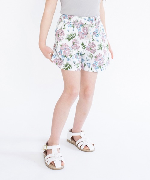 BRANSHES(ブランシェス)の「【爽パン / 綿100%】ボタニカル柄/アロハ柄パナマ織りショートパンツ(その他パンツ・キッズ・ライトピンク/ネイビー/オフホワイト・120/140/90/100/130/150/110)」の3枚目の写真