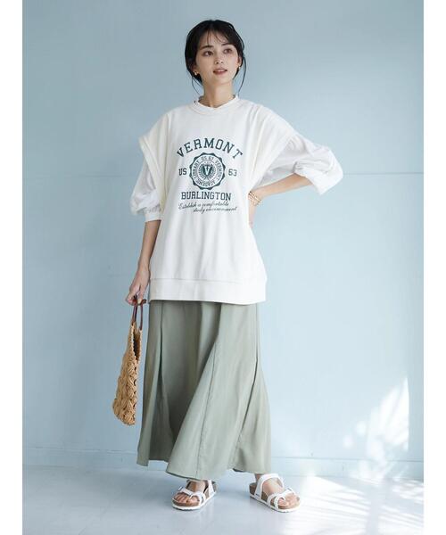 SEVENDAYS=SUNDAY（セブンデイズサンデイ）の「ミニ裏毛カレッジBIGベスト　＊◆（ベスト・レディース・チャコールグレー/ネイビー/アイボリー・M/L）」の20枚目の写真