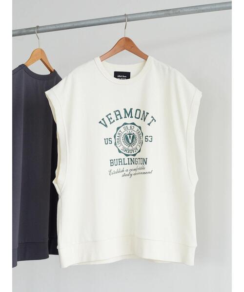 SEVENDAYS=SUNDAY（セブンデイズサンデイ）の「ミニ裏毛カレッジBIGベスト　＊◆（ベスト・レディース・チャコールグレー/ネイビー/アイボリー・M/L）」の18枚目の写真