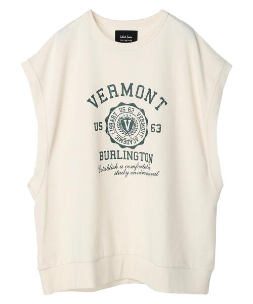 SEVENDAYS=SUNDAY（セブンデイズサンデイ）の「ミニ裏毛カレッジBIGベスト　＊◆（ベスト・レディース・チャコールグレー/ネイビー/アイボリー・M/L）」の6枚目の写真