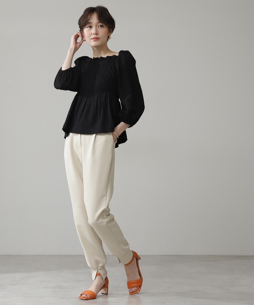 N.（N. Natural Beauty Basic）（エヌエヌナチュラルビューティーベーシック）の「◆ダブルクロスジョガーパンツ（その他パンツ・レディース・ブラック/ベージュ・MEDIUM）」の16枚目の写真