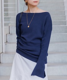 総針フレアスリーブプルオーバー