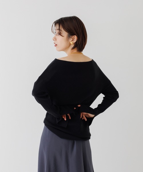 Rouge vif（ルージュヴィフ）の「総針フレアスリーブプルオーバー（ニット/セーター・レディース・ネイビー/その他/オフホワイト/その他1/ブラック・フリー）」の6枚目の写真