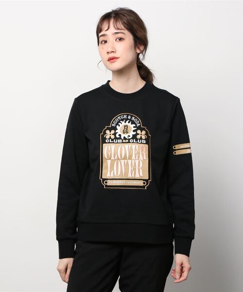 MAISON SCOTCH(メゾンスコッチ)の「“CLOVER LOVER” プリントスエット【164681】(スウェット・レディース・ライトグレー/ブラック・SMALL/X-SMALL)」の2枚目の写真