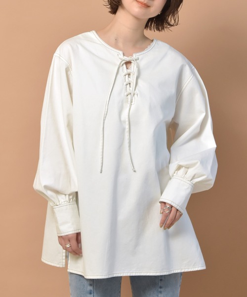 RETRO GIRL（レトロガール）の「2Wayレースアップシャツ（シャツ