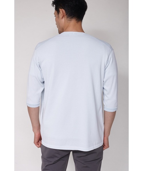 TORNADO MART（トルネードマート）の「ZERO by TORNADO MART∴ノーカラー7部袖カーディガンニット（カーディガン/ボレロ・メンズ・ブラック/アイボリー・LL/M/L）」の13枚目の写真