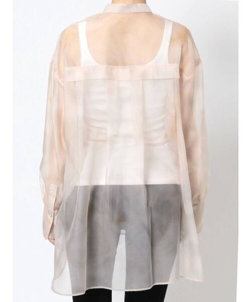 MERCURYDUO（マーキュリーデュオ）の「マーブルプリントスタンドカラーシャツ（シャツ/ブラウス・レディース・ライトグレー/ベージュ・FREE）」の5枚目の写真