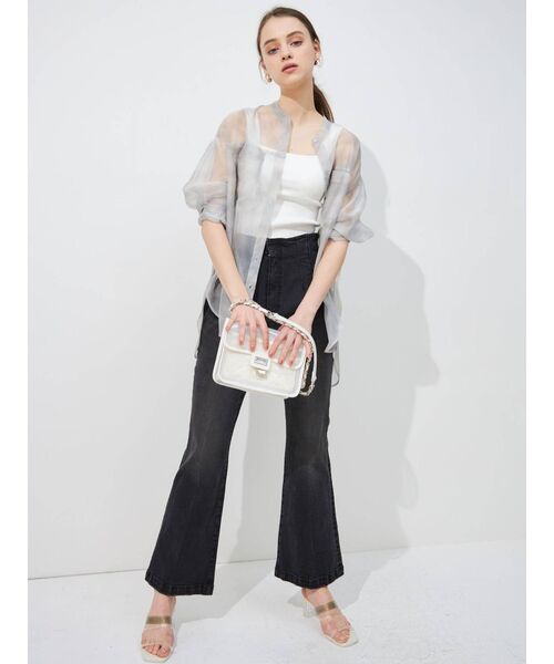 MERCURYDUO（マーキュリーデュオ）の「マーブルプリントスタンドカラーシャツ（シャツ/ブラウス・レディース・ライトグレー/ベージュ・FREE）」の12枚目の写真