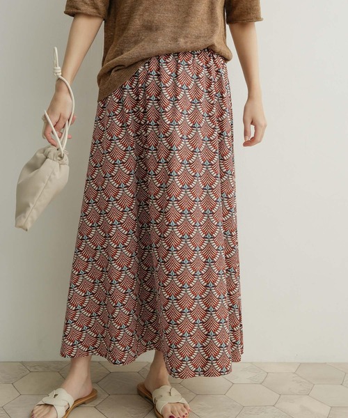 URBAN RESEARCH DOORS（アーバンリサーチドアーズ）の「ジオメトリックフレアスカート（スカート・レディース・グリーン/オレンジ・1）」の19枚目の写真