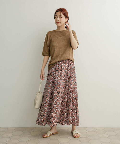 URBAN RESEARCH DOORS（アーバンリサーチドアーズ）の「ジオメトリックフレアスカート（スカート・レディース・グリーン/オレンジ・1）」の16枚目の写真