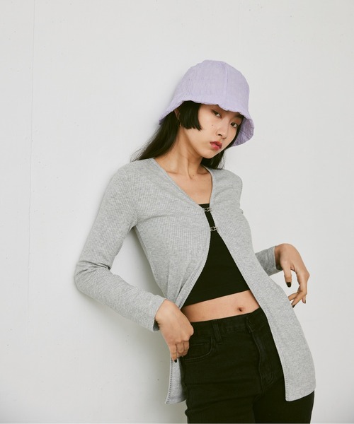 FEKETE（フェケテ）の「RIB KNIT HOOK CARDIGAN / サマーニット