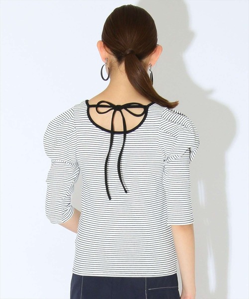 REDYAZEL（レディアゼル）の「パワショルバックリボンプルオーバー（Tシャツ/カットソー・レディース・ブラック/ホワイト系その他5/ブラック系その他4・FREE）」の4枚目の写真