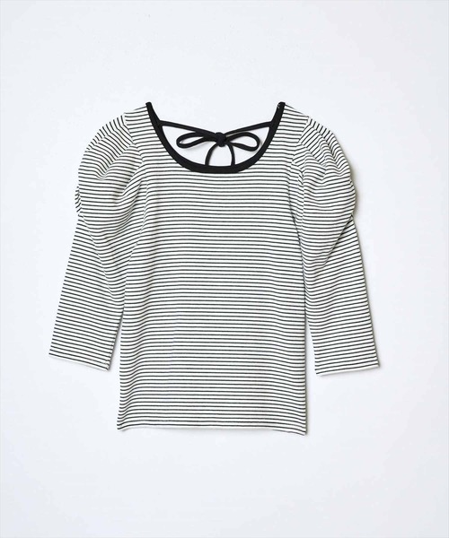 REDYAZEL（レディアゼル）の「パワショルバックリボンプルオーバー（Tシャツ/カットソー・レディース・ブラック/ホワイト系その他5/ブラック系その他4・FREE）」の7枚目の写真