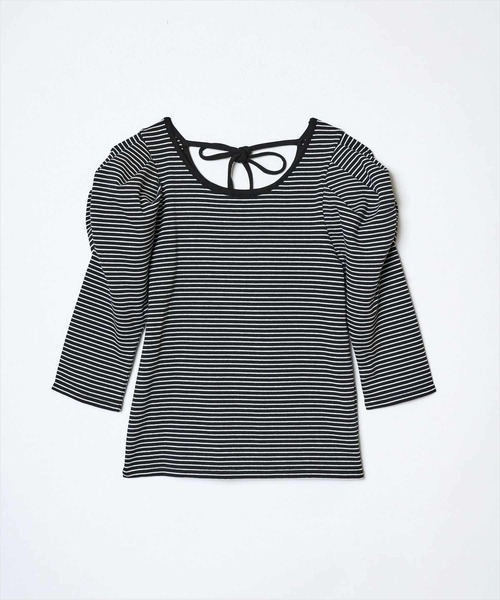 REDYAZEL（レディアゼル）の「パワショルバックリボンプルオーバー（Tシャツ/カットソー・レディース・ブラック/ホワイト系その他5/ブラック系その他4・FREE）」の9枚目の写真