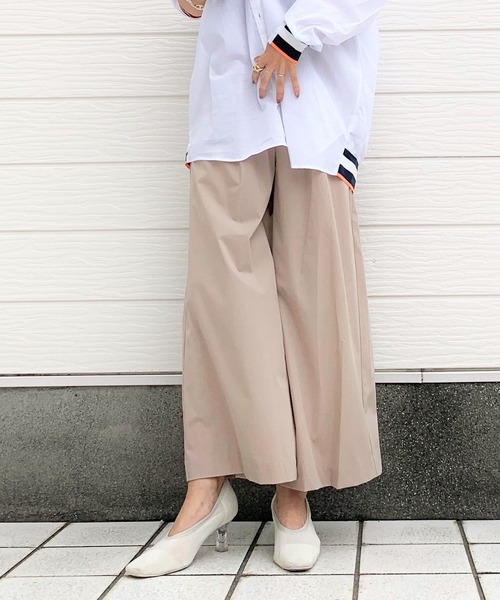 Q（キュー）の「さらさらワイドパンツ（その他パンツ・レディース・ブラック/ベージュ・MEDIUM）」の11枚目の写真